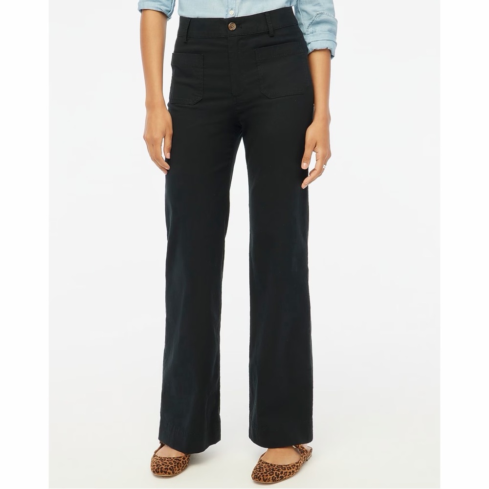 NWT! J Crew Factory - Petite Lizzie High-Rise Patch-Pocket Wide-Leg Pant - P31